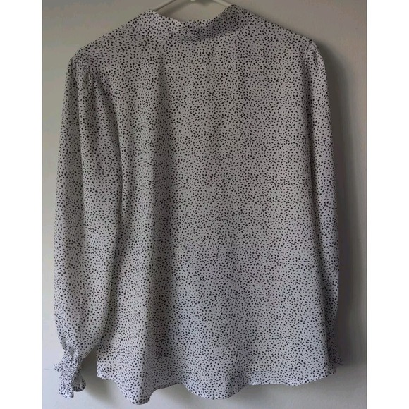 ADRIANNA PAPELL Womens Wrap Long‎ Sleeve Top White/Black Size Small - Picture 2 of 4